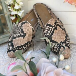 Sun + Stone Beige and Black Patterned Loafers
